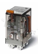Electromagnetic relay; industrial; contact rating current 12A; coil voltage 24VDC; 2 changeover contact DPDT; coil power 1W; 12A/250VAC, 12A/24VDC; mounting: socket