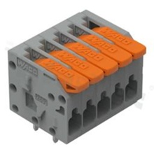 Listwa zaciskowa do PCB; przewód-płytka; na przewód 0.14 - 2.5 mm2; raster 3.5 mm; 5-torowa; 5 zaciskowa; Push-in; szary; 300V/10A