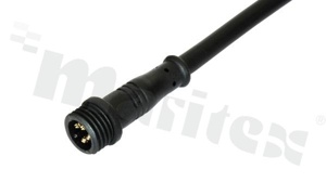 Szczelne złącze wtykowe; męskie; 4-stykowe; 2.5A; 70V DC; zakończone kablem 4C*AWG22 o długości 20cm