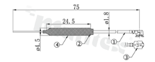 Antena; kabelkowa; Wi-Fi/Bluetooth/ISM; 2400-2500MHz; 2.0dBi; VSWR<1.92; liniowa; RG178; IPEX; przykręcana; 75mm; czarny