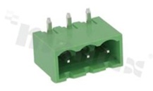 Pluggable terminal block; pitch 5.00mm; 3-ways; male; R/A pin header; closed type; UL 300V/16A; TUV:320V/20A