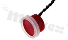 Piezoelectric switch; monostable; 16mm; cable; red aluminium; IP69K.