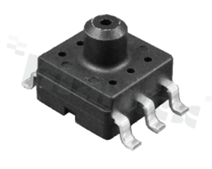 Gauge pressure sensor (positive); range: 200 kPa; accuracy: +-1.5%; working temp.: -40+125 deg.C; digitally amplified analog output; supply: 5.0 VDC; port: 3 mm; SMD; tray