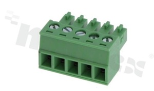 Listwa zaciskowa rozłączalna; w rastrze 3.81mm; 5-torowa; żeńska; na przewód 1.5mm2 (28-16AWG); kierunek wtykania równoległy do osi przewodów; styki z fosforobrązu; mosiężna klatka; UL 300V/8A