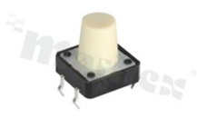 Przełącznik Tact Switch; THT; wymiary korpusu 12.0x12.0; h=12mm; pionowy; o sile nacisku 260gf; przycisk okrągły