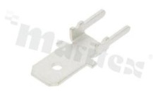Konektor płaski; męski; 4.8mm; 0.5mm; do PCB; mosiężny; cynowany