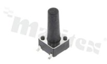 Przełącznik Tact Switch; SMD; wymiary korpusu 6.0x6.0; h=13mm; pionowy; o sile nacisku 250gf; przycisk okrągły
