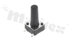 Przełącznik Tact Switch; SMD; wymiary korpusu 6.0x6.0; h=13mm; pionowy; o sile nacisku 250gf; przycisk okrągły