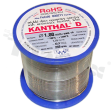 Drut oporowy grzejny Kanthal; renomowanego szwedzkiego producenta; średnica 1.00mm; SWG 19; -100+1300 st.C; 43.9m; 250g.