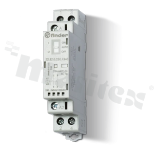 Module contractor; rated current 25A; coil voltage 24V AC/DC; 2 make contact (DPST); function Auto-On-Off; operation indicator + LED