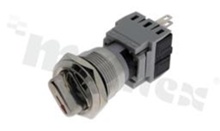 Push button switch; bistable; 19mm; solder terminals; stainless steel; rotary; IP67.