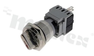 Push button switch; bistable; 19mm; solder terminals; stainless steel; rotary; IP67.