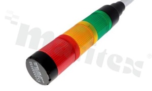 Kolumna sygnalizacyjna; 40mm; sygnalizacja świetlno-dźwiękowa; trzy kolumny: czerwona, żółta i zielona; LED 24V.