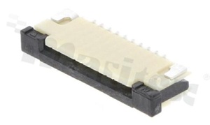 ZIF connector for FFC/FPC; pitch 1.00mm; 10-contacts; SMD; side entry; upper contacts