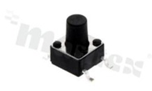 Przełącznik Tact Switch; SMD; wymiary korpusu 6.0x6.0; h=8.0mm; pionowy; o sile nacisku 160gf; przycisk okrągły