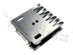 Radiator; prasowany; TO-218; TO-220; TO-247; 44.5x44.5x12.6mm; czarny; anodowane aluminium AL5052; RoHS.