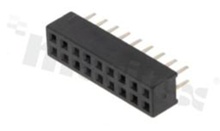 Listwa stykowa do PCB; w rastrze 2.00mm; 2x9 styków; montaż: THT; żeńska; prosta; dwurzędowe