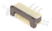 ZIF connector for FFC/FPC; pitch 1.00mm; 6-contacts; SMD; top entry