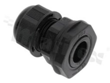Cable gland PG9; nylon; P9 4-8mm; black; with lock nut; for wrench 19