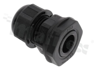 Cable gland PG9; nylon; P9 4-8mm; black; with lock nut; for wrench 19