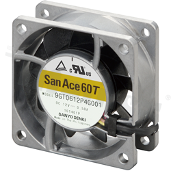 Wentylator; o szerokim zakresie temperatur; DC; 12VDC; 60x60x25mm; 1.26m3/min; 52.0dB.