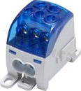 Złączka na szyne DIN; blok rozdzielczy uniwersalny;niebieski; jednobiegunowy; 70mm2; Al/Cu;1000V AC DC / 215A