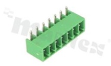 Pluggable terminal block; pitch 3.50mm; 7-ways; male; R/A pin header; closed type; UL 300V/8A; TUV:250V/7A