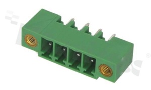 Listwa zaciskowa rozłączalna; w rastrze 3.81mm; 4-torowa; męska; pionowa; z zaczepem śrubowym; UL 300V/10A; TUV:300V/10.5A