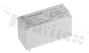 Przekaźnik elektromagnetyczny; prąd znamionowy 8A; napięcie cewki 5VDC; podwójny styk przełączny (2C); moc cewki 400 mW; 8A/30VDC; 8A/250VAC