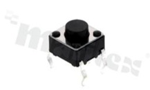 Przełącznik Tact Switch; THT; wymiary korpusu 6.0x6.0; h=5mm; pionowy; o sile nacisku 160gf; przycisk okrągły