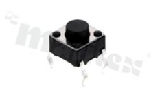 Przełącznik Tact Switch; THT; wymiary korpusu 6.0x6.0; h=5mm; pionowy; o sile nacisku 160gf; przycisk okrągły