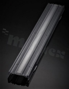 Lens F16813_LINNEA-60-PMMA, Oval angle 90x60 degree, W:285x40mm H: 9,5mm, for LED Mid, High Power, LEDIL