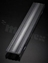 Soczewka F16813_LINNEA-60-PMMA, Oval kąt ok. 90x60 stopni, W:285x40mm H:9,5mm, do diod LED Mid, High Power, LEDIL, RoHS