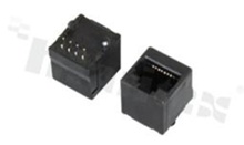 Socket RJ45; 8-contacts; THT; top entry; size 8; 6u" Au