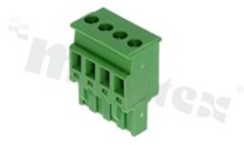 Pluggable terminal block; 5.08mm pitch; 4-ways; female; for wire 2.50mm2(28-12AWG); wire insertion direction 90° to plug-in direction; p.bronze contacts; brass cage; UL 300V/15A TUV 320V/10A