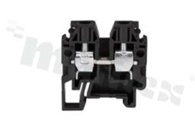 Mini Installation terminal block; 1-level; 2-contacts; for wire 0,5-4,0mm2; screw terminal; black; Din rail; 400V-32A