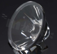 Lens for LED high power; angle: 3 to 9 degrees FWHM; Number of LEDs: 1; Dimensions: round 47mm; Height: 27.4mm; meterial: PMMA; Fastening: snaps