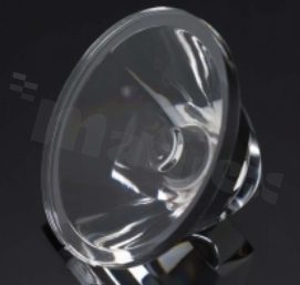 Lens for LED high power; angle: 3 to 9 degrees FWHM; Number of LEDs: 1; Dimensions: round 47mm; Height: 27.4mm; meterial: PMMA; Fastening: snaps