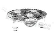 Lens for LED high power; angle: oval 54 x 20 degrees ; Number of LEDs: 3; Dimensions: round 10mm; Height: 7.5mm; material: PC; Fastening: adhesive