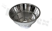 Reflektor do diod LED COB; kąt rozsyłu: 15 stopni FWHM; ilość diod: 1; rozmiar: okrąg 92mm; wysokość: 47.8mm; rodzaj materiału: aluminium; sposób mocowania: gniazdo