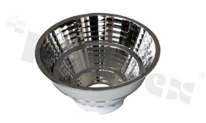 Reflector for LED COB; angle: 15 degrees ; Number of LEDs: 1; Dimensions: round 92mm; Height: 47.8mm; material: aluminium; Fastening: socket