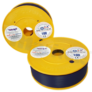 Przewód pojedynczy LGY/H05V-K; z wielodrutową miedzianą żyłą; granatowy; przekrój 0.75mm2; AWG 18; 500V; -40+105 st.C; 100m.