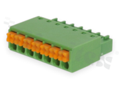 Listwa zaciskowa rozłączalna; w rastrze 3.50mm; 7-torowa; żeńska; na przewód 0.2-1.0mm2 (28-16AWG); kierunek wtykania równoległy do osi przewodów; styki z fosforobrązu; UL 250V/8A