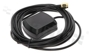 Antenna; active; rectangular; GNSS; 1575MHz; 2.0dBi/28.0dB; VSWR<2.0; RHCP; RG174; 3m; SMA; magnetic/adhesive; 45.2x35.8x15.1mm; black; IP65-IP67