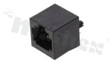 Socket RJ45; 8-contacts; THT; top entry; size 8; gold flash contact plating