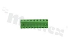 Listwa zaciskowa rozłączalna; w rastrze 7.50mm; 09-torowa; żeńska; na przewód 2.50mm2(28-12AWG); kierunek wtykania równoległy do osi przewodu; styki z fosforobrązu; mosiężna klatka przewodu; UL 300V/15A