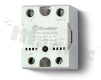 Solid State Relay; rated current 25A; output configuration 1(SPST-NO); rated voltage 230VAC; switching voltage range 21.6-280VAC; operating range 3-32VDC; input power 0.6W; zero-crossing switch-on; mounting: screw terminals, panel/radiator