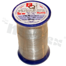 Silver coated copper wire; diameter 0.70mm; SWG 22; -40+105 deg.C; 145m; 500g.