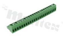Listwa zaciskowa rozłączalna; w rastrze 5.00mm; 23-torowa żeńska; na przewód 2.5mm2 (12-28AWG); kierunek wtykania równoległy do osi przewodów; styki z fosforobrązu; mosiężna klatka przewodu; UL 300V/15A