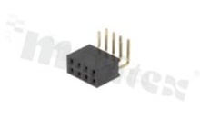 Pin Header; pitch 2.54mm; 2x4 pins; assembly: THT; female; angled; double row